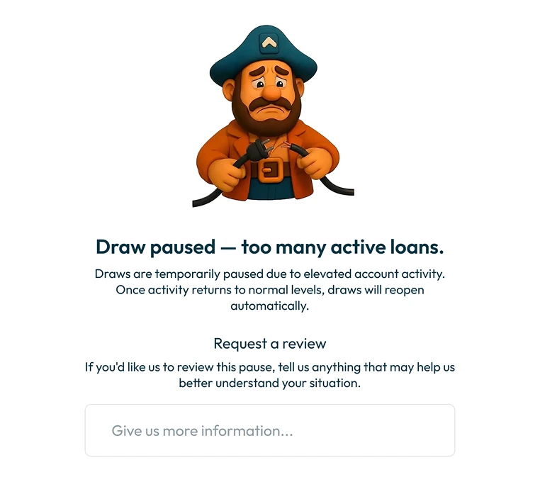 Request a review on a paused account, right from the portal