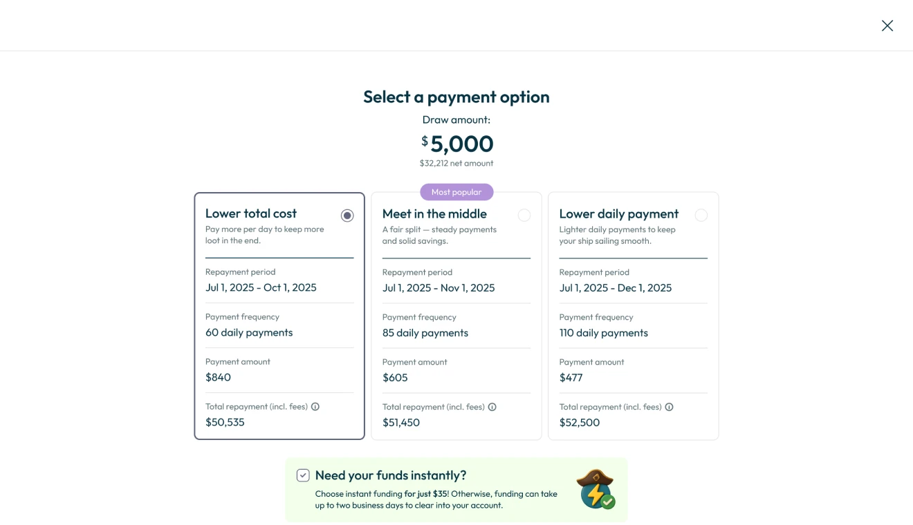 More flexible payment options