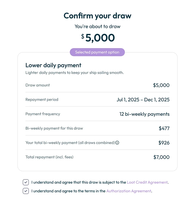 Choose a bi-weekly payment schedule