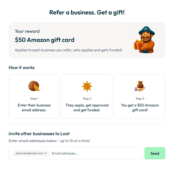 Refer a business, earn a $100 gift card